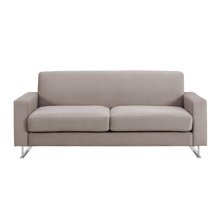 Baylie Mid-Century Reclining Sofa in Plush Black Velvet