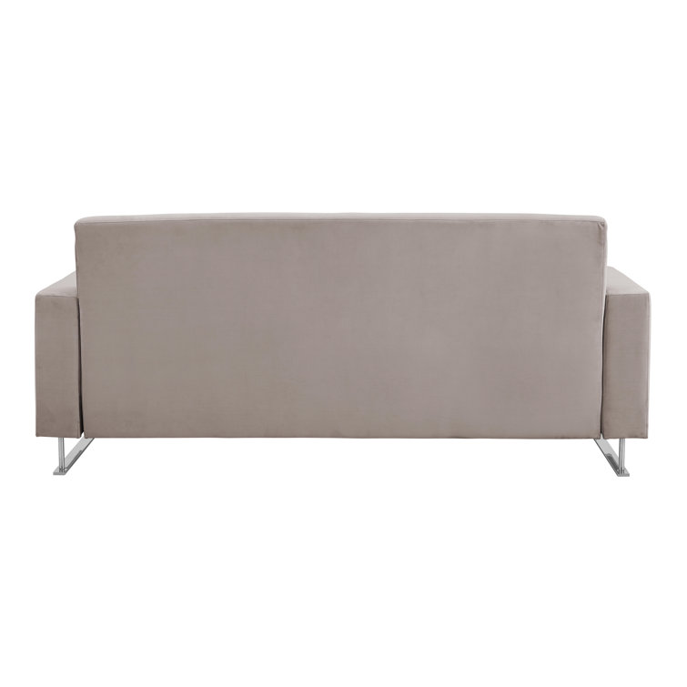 Baylie Mid-Century Reclining Sofa in Plush Black Velvet