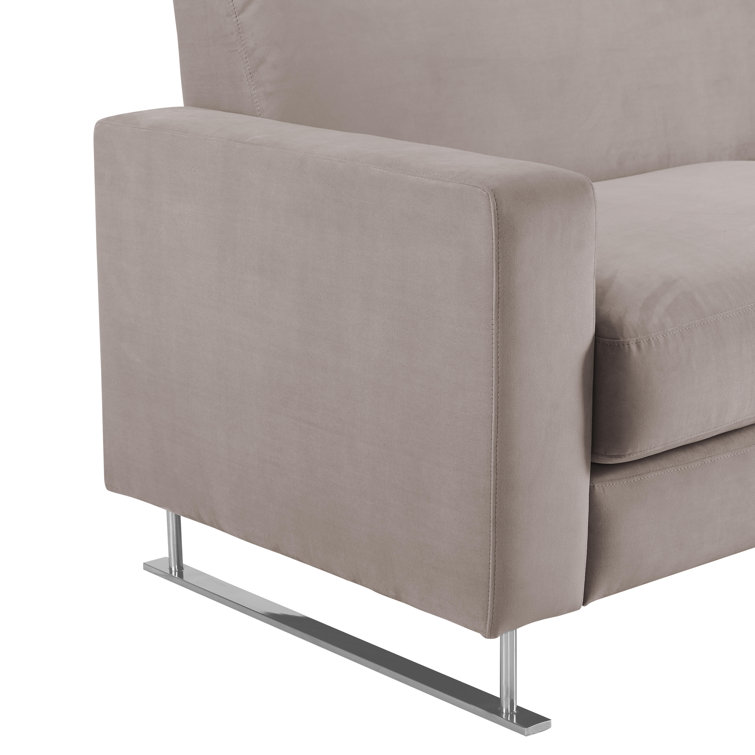Baylie Mid-Century Reclining Sofa in Plush Black Velvet