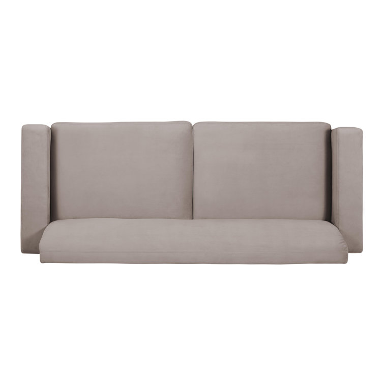 Baylie Mid-Century Reclining Sofa in Plush Black Velvet