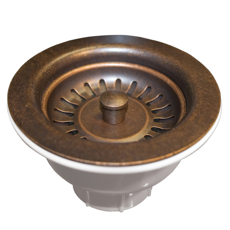 Weathered Copper 3.5-inch Basket Strainer with Polished Nickel Finish