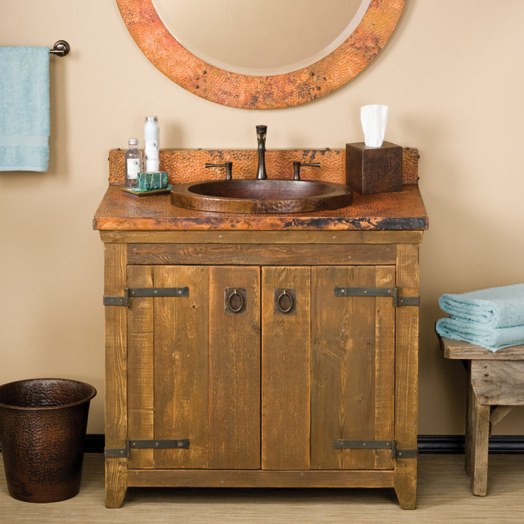 Chestnut Solid Wood 36" Americana Vanity Base, Handcrafted