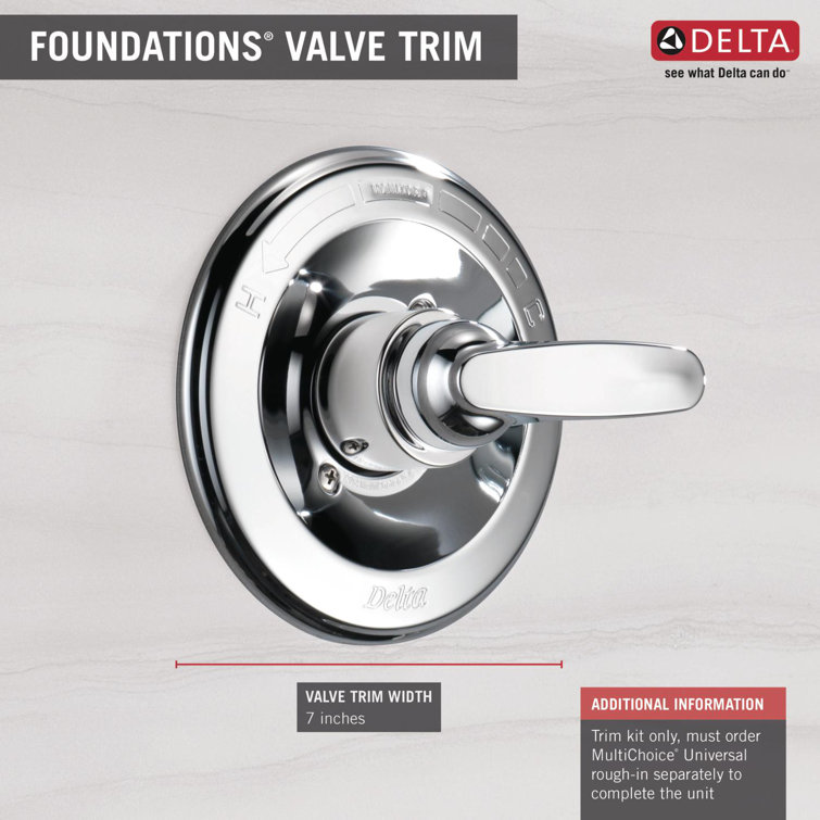 Chrome Wall-Mounted Single-Function Shower Trim Kit