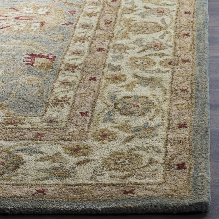 Antiquity 10' Round Grey Blue Beige Wool Area Rug