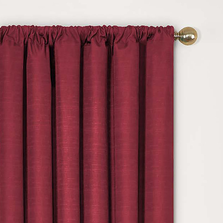 Bouquet Green Puddle Length Blackout Polyester Linen Window Panel