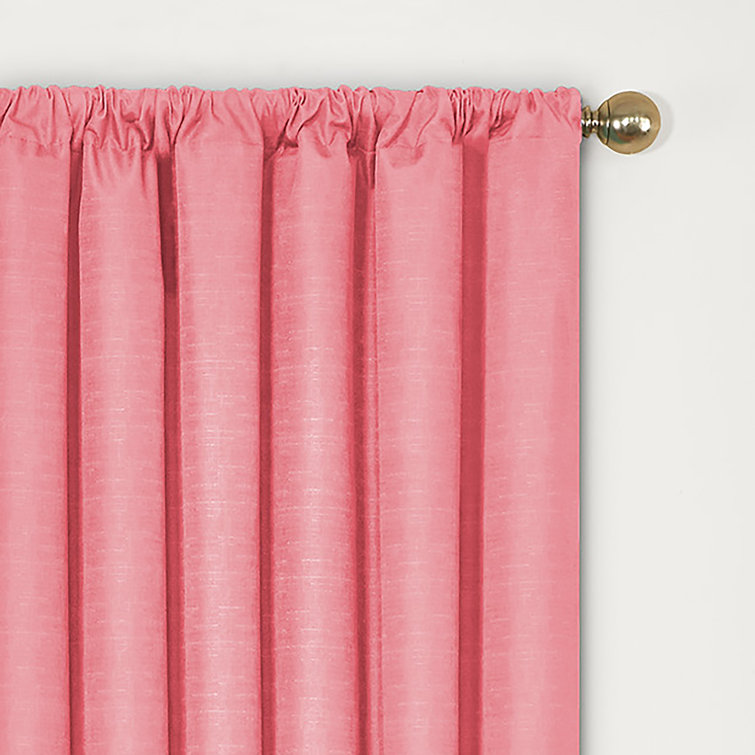 Bouquet Green Puddle Length Blackout Polyester Linen Window Panel
