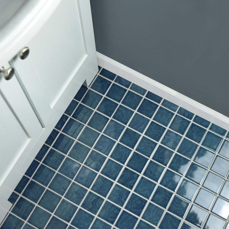 Coral Blue 12x12 Porcelain Mosaic Tile with Glossy Finish