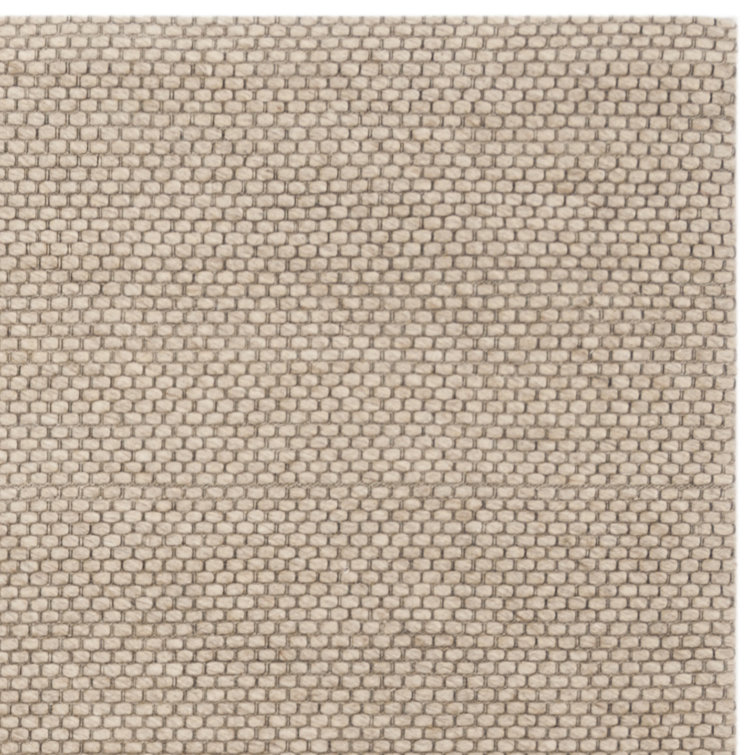 Beige Braided Hand-Tufted Wool Runner Rug 2'3" x 8'