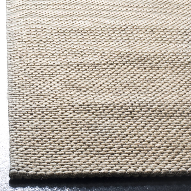 Beige Braided Hand-Tufted Wool Runner Rug 2'3" x 8'