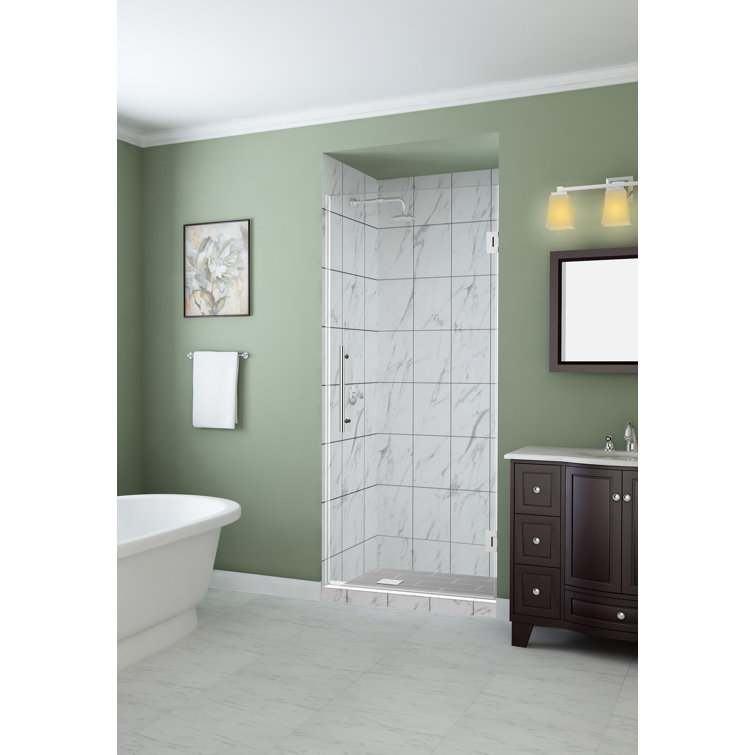 Belmore GS 72" Frosted Glass Frameless Hinged Shower Door with Chrome Hardware