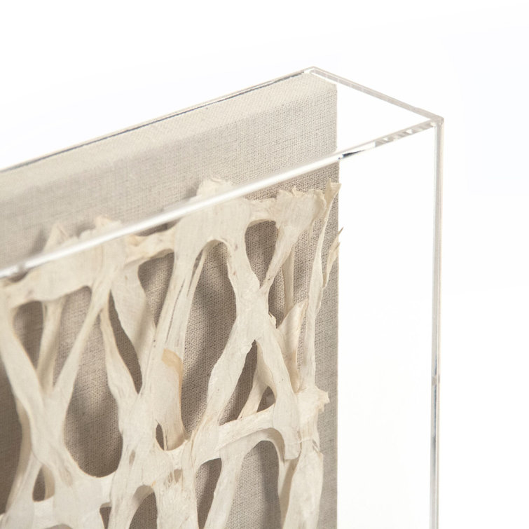 Neutral Abstract Paper Art with Acrylic Frame