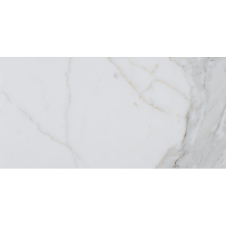 Calacatta 12" x 24" Polished Marble Look Wall & Floor Tile