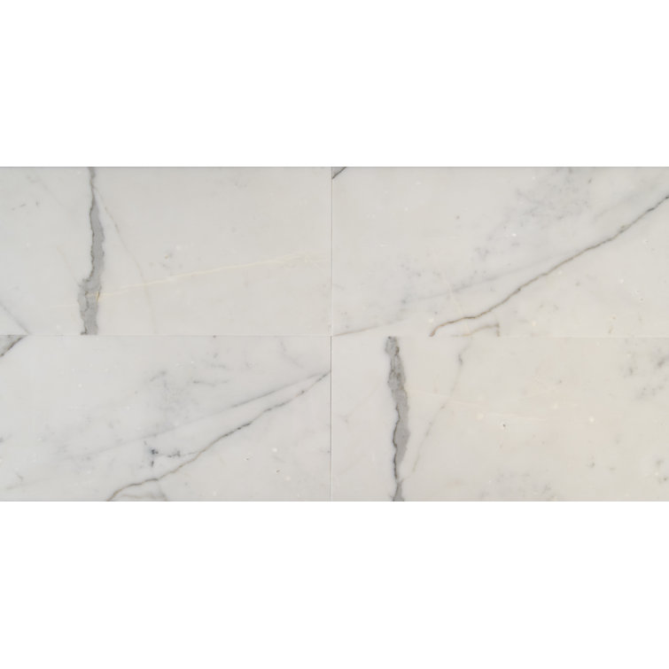 Calacatta 12" x 24" Polished Marble Look Wall & Floor Tile