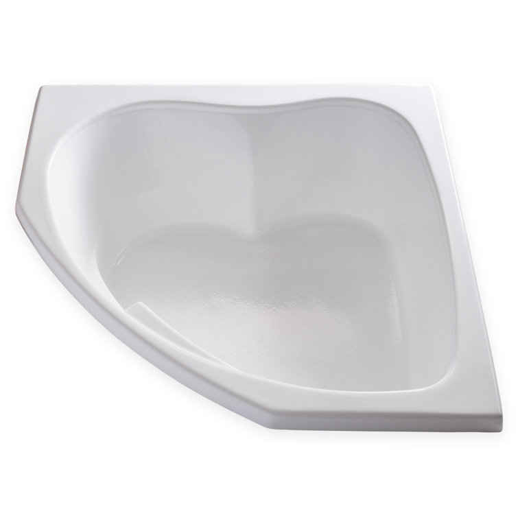 55'' White Polished Acrylic Corner Soaking Bathtub