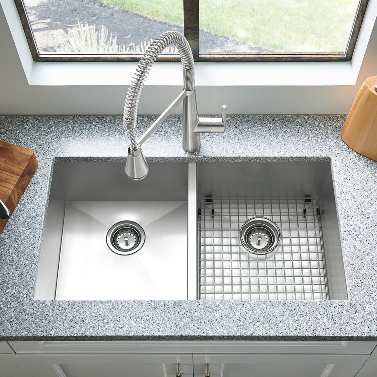 Edgewater 33'' Stainless Steel Double Bowl Drop-In Kitchen Sink