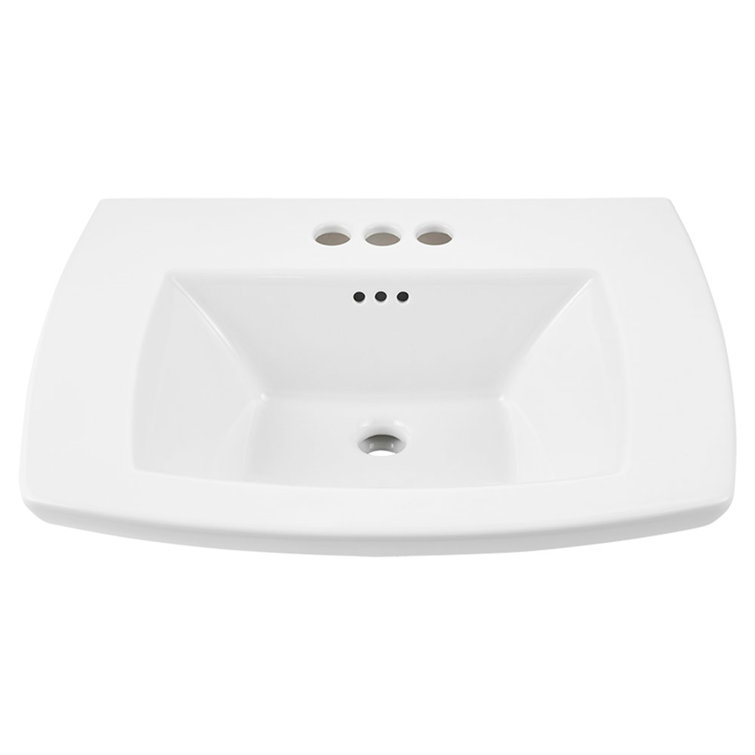 Edgemere 19.5'' White Ceramic Rectangular Pedestal Bathroom Sink