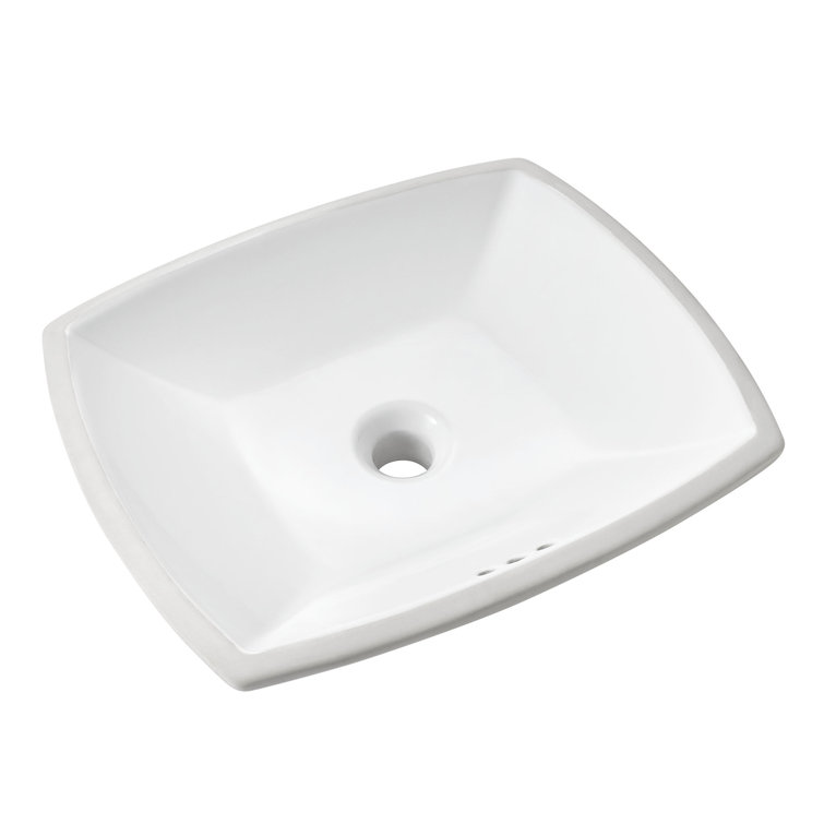 Edgemere White Vitreous China Rectangular Undermount Bathroom Sink