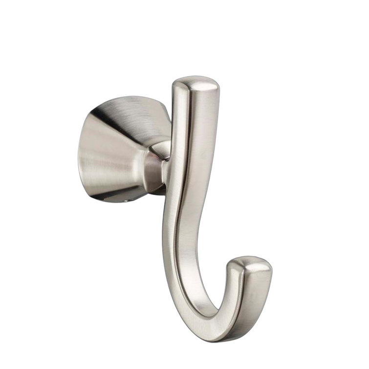 Brushed Nickel Transitional Metal Double Robe Hook