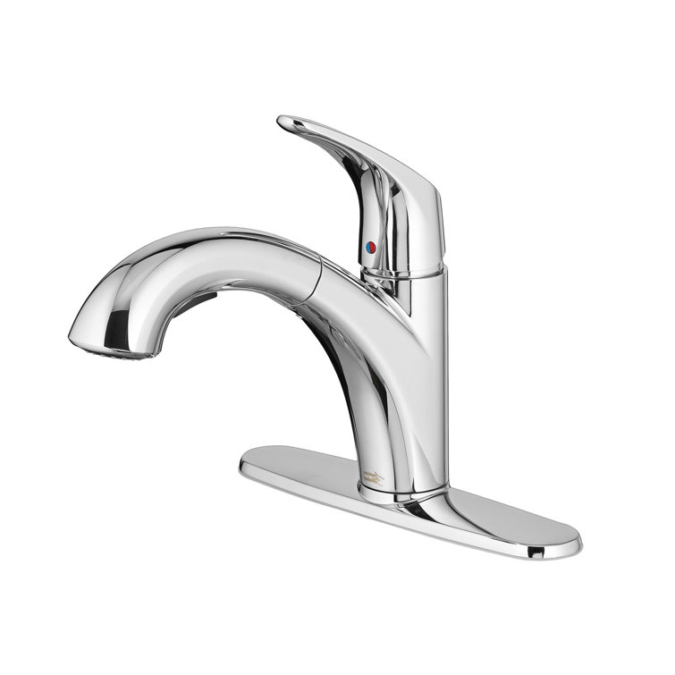 Polished Chrome Pull-Out Kitchen Faucet with Lever Handle