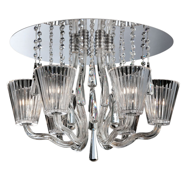 Elegant Crystal and Chrome 21" LED Flush Mount Ceiling Light