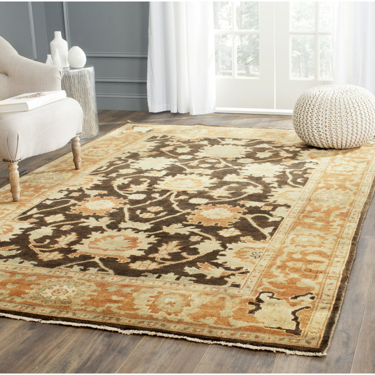 Oushak Hand-Knotted Wool Oriental Runner Rug