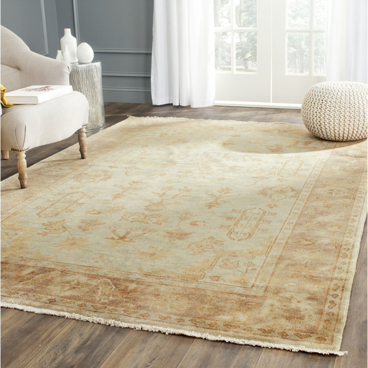 Luxe Soft Luster Light Blue Wool 9'x12' Hand-Knotted Rug