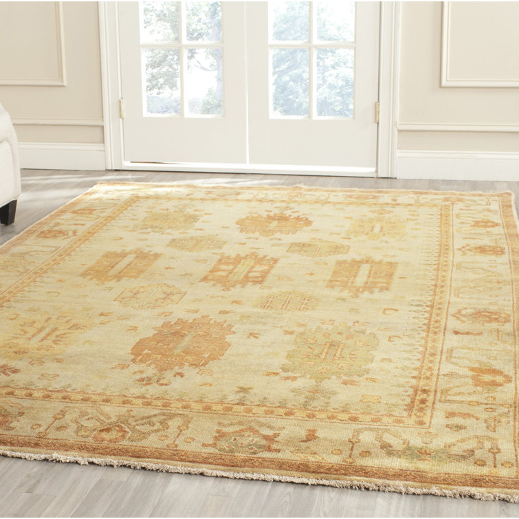 Ivory Elegance 9' x 12' Hand-Knotted Wool Oushak Area Rug