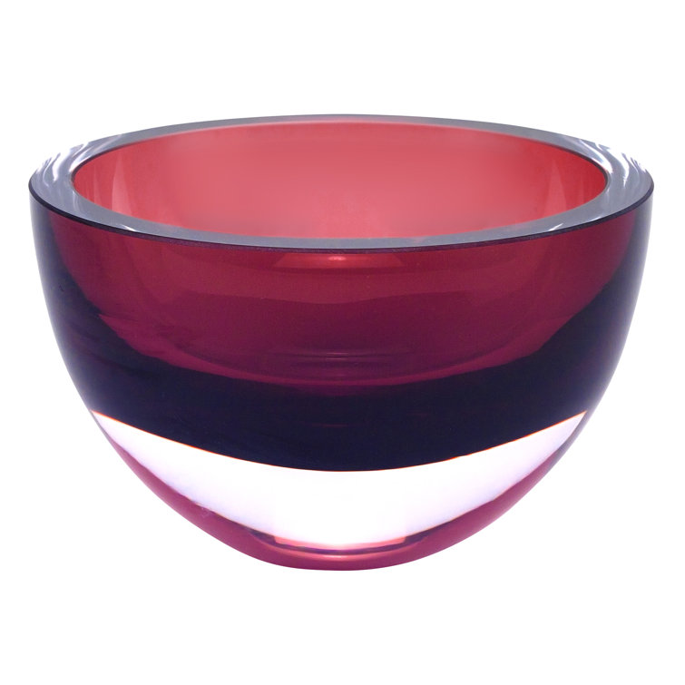 Penelope Pink Mouth-Blown Lead-Free Crystal Decorative Bowl