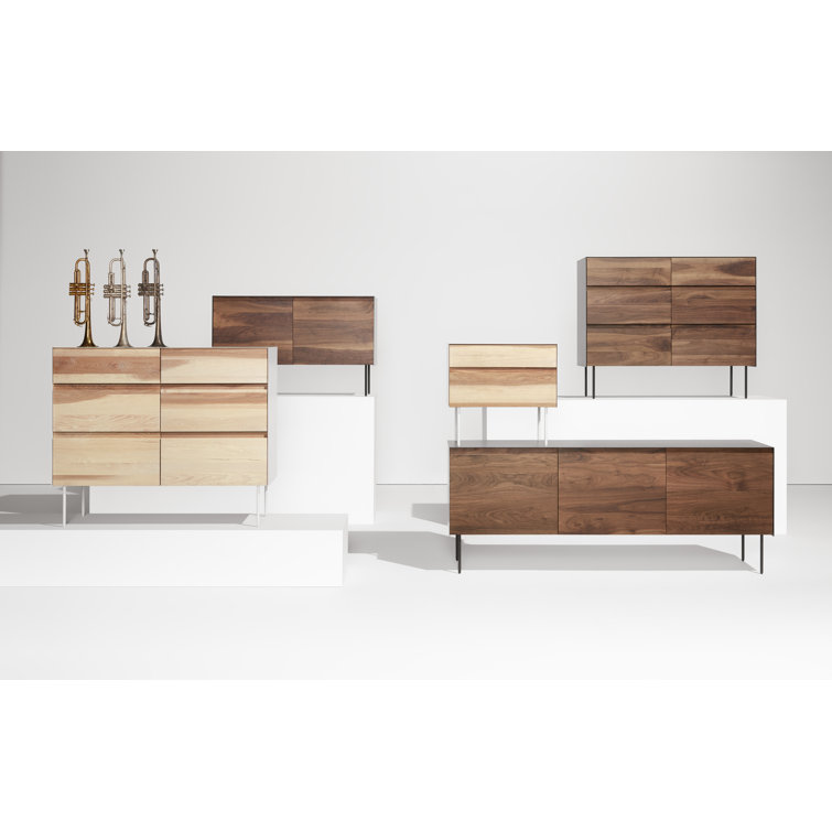 Oblivion Walnut Clad 2-Door Steel-Legged Sideboard