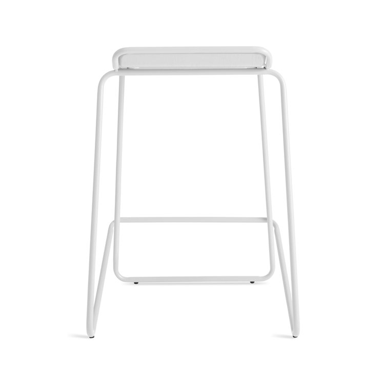 Modern White Molded Plywood 25" Adjustable Backless Counter Stool