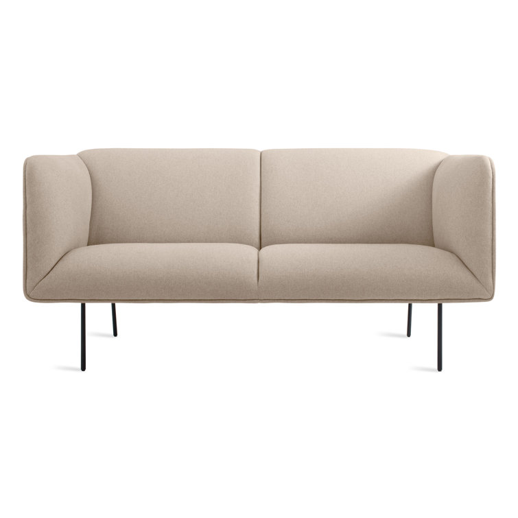 Camel Velvet Tight Back Sofa with Blackened Steel Legs