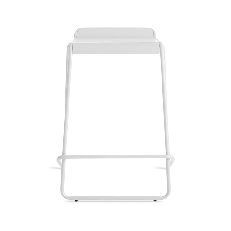 Modern White Molded Plywood 25" Adjustable Backless Counter Stool