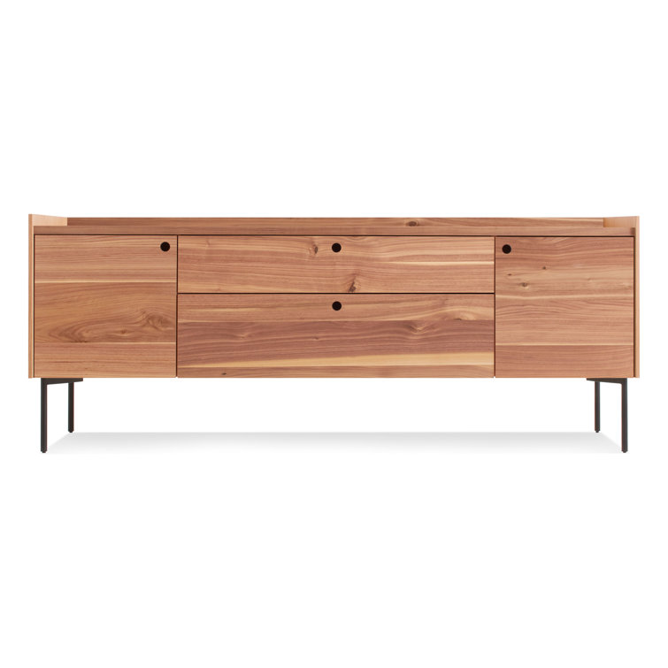 Rustic Walnut 2 Door 2 Drawer Sideboard with Black Legs