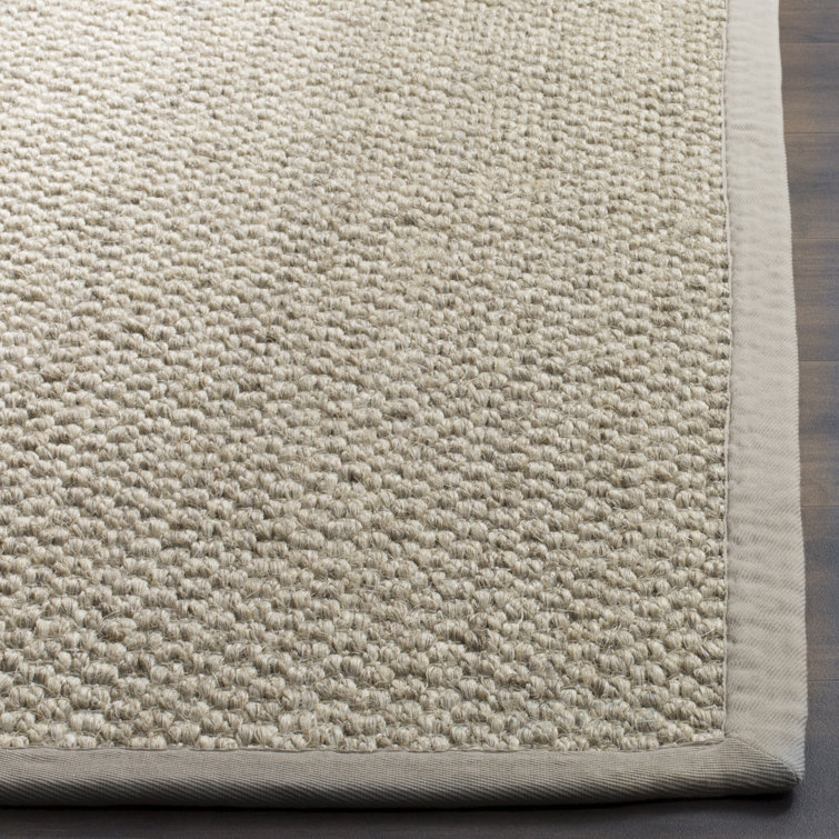 Handmade Ivory Diamond Trellis Wool and Cotton Rug