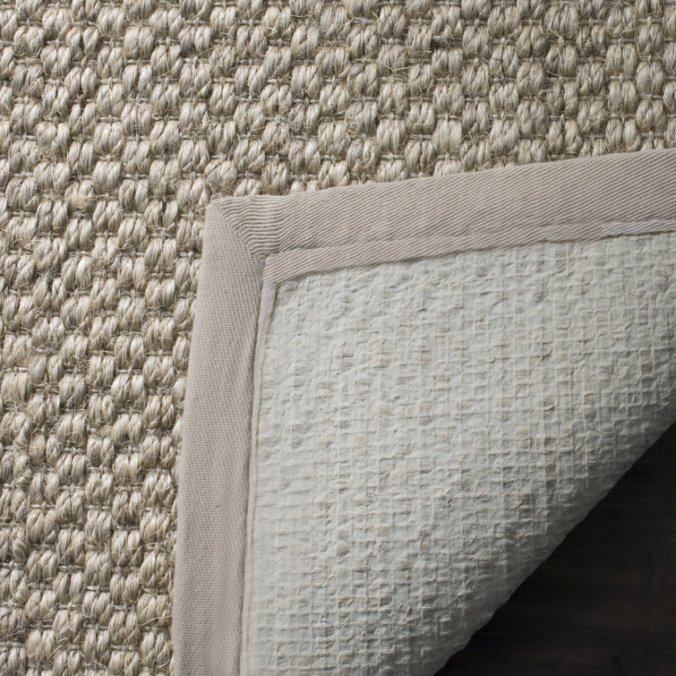 Handmade Ivory Diamond Trellis Wool and Cotton Rug
