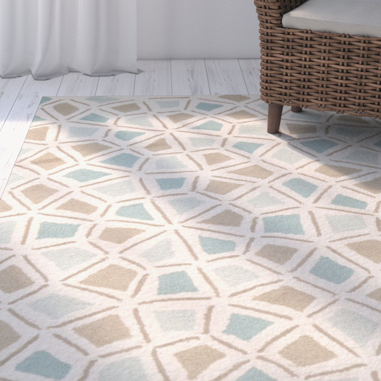 Milk Pail Blue Hand-Tufted Wool Geometric Rug