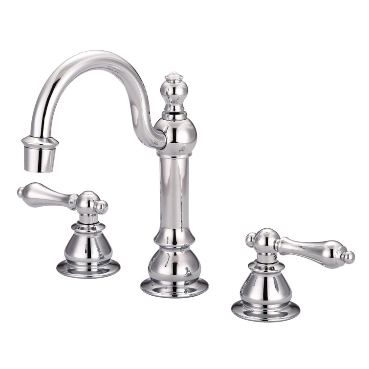Victorian Chrome Widespread Bathroom Faucet with Cross Handles