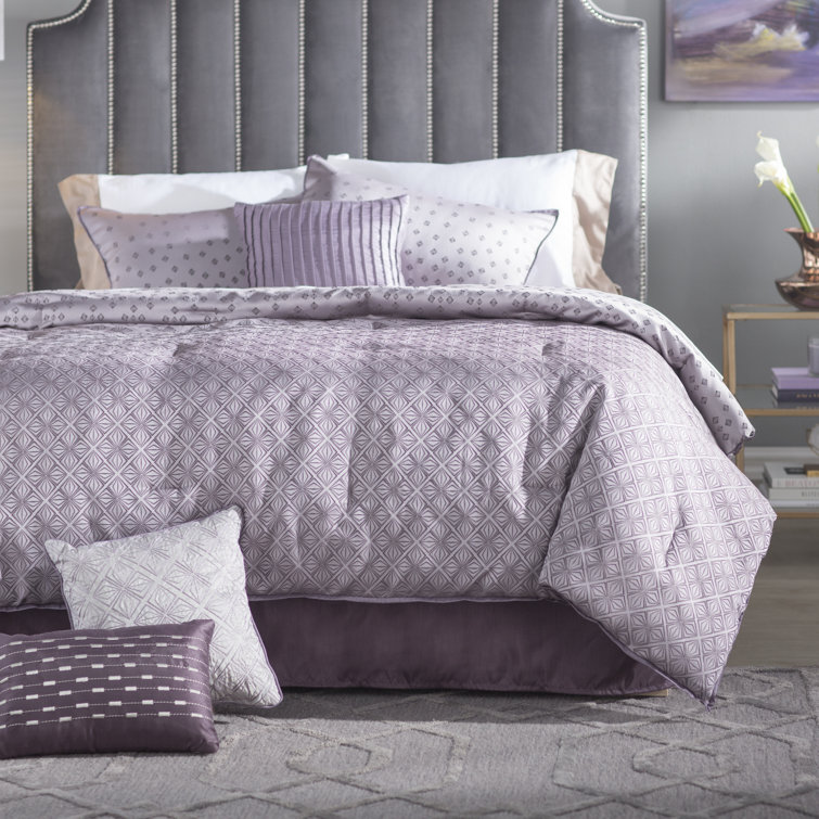 Purple Queen 7-Piece Embroidered Reversible Bedspread Set