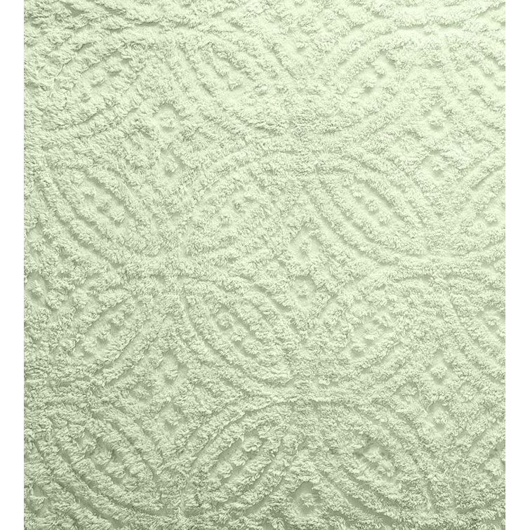 King Size Blue Cotton Chenille Bedspread Set