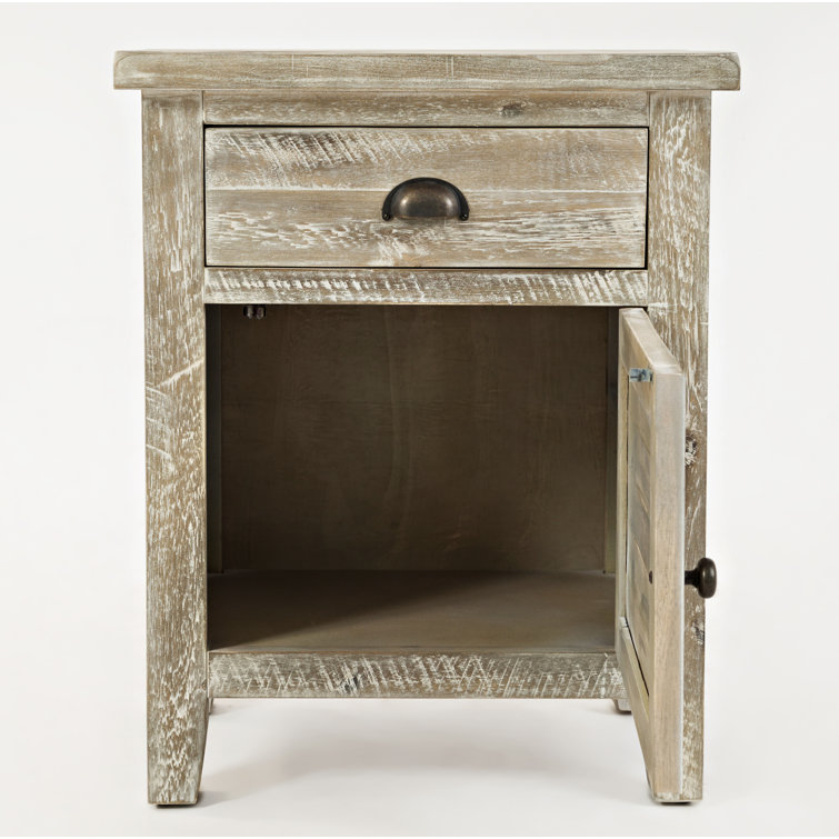 Rustic Grayson Wood Accent Table with Storage Drawer