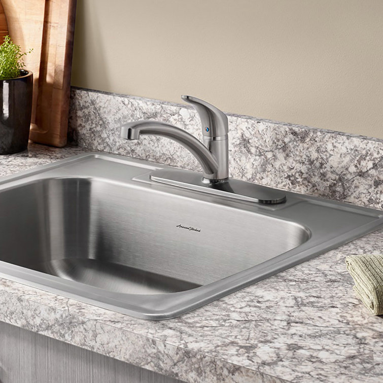 Stainless Steel Single-Handle Kitchen Faucet with Deckplate