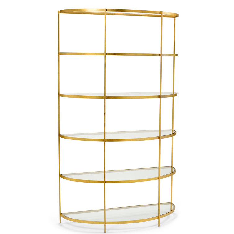Antique Gold Leaf Iron and Glass Etagere Bookcase