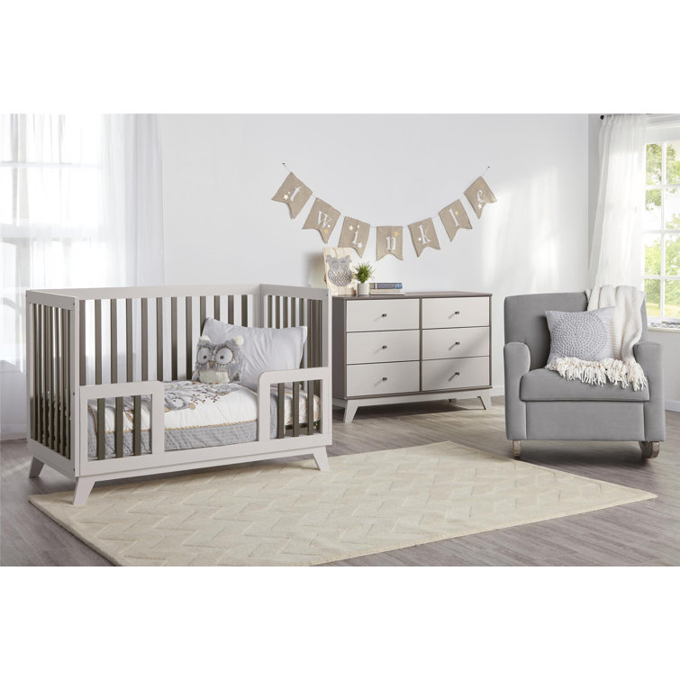 Gray Double Nursery Dresser with Soft Close Drawers