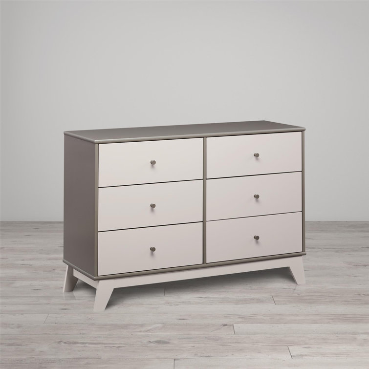 Gray Double Nursery Dresser with Soft Close Drawers