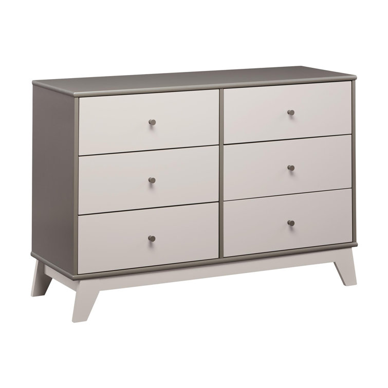 Gray Double Nursery Dresser with Soft Close Drawers