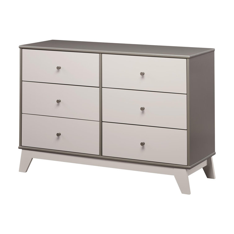 Gray Double Nursery Dresser with Soft Close Drawers