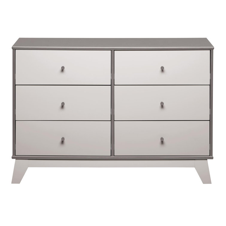Gray Double Nursery Dresser with Soft Close Drawers
