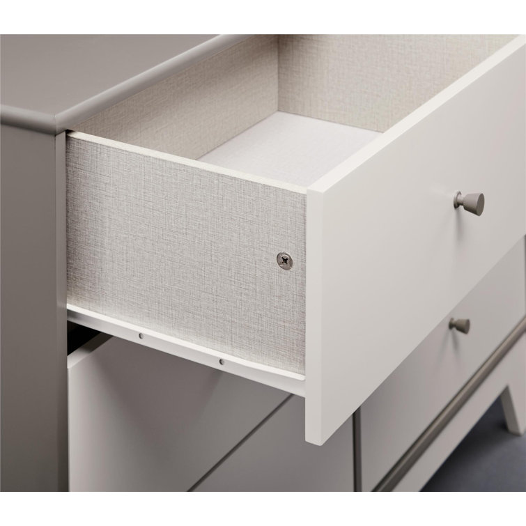 Gray Double Nursery Dresser with Soft Close Drawers