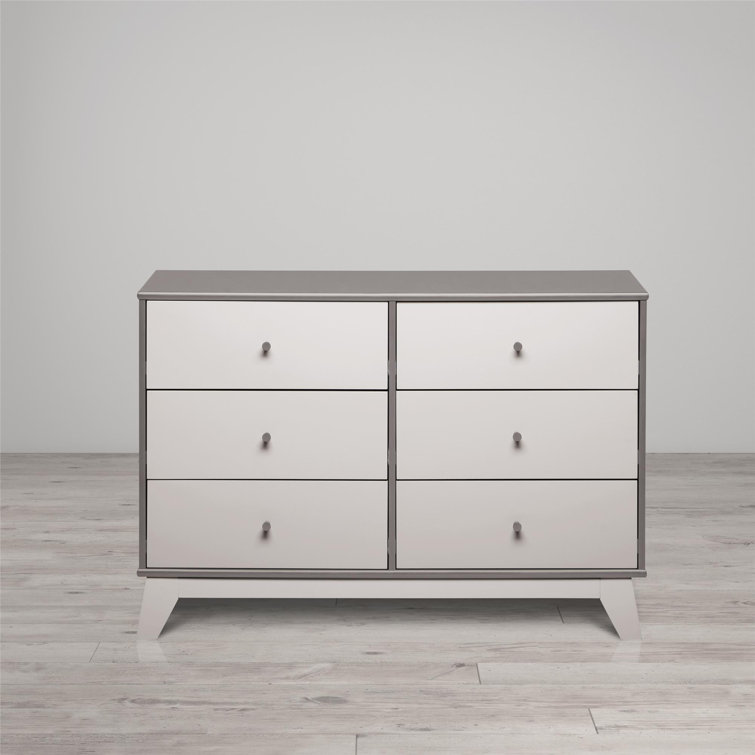 Gray Double Nursery Dresser with Soft Close Drawers