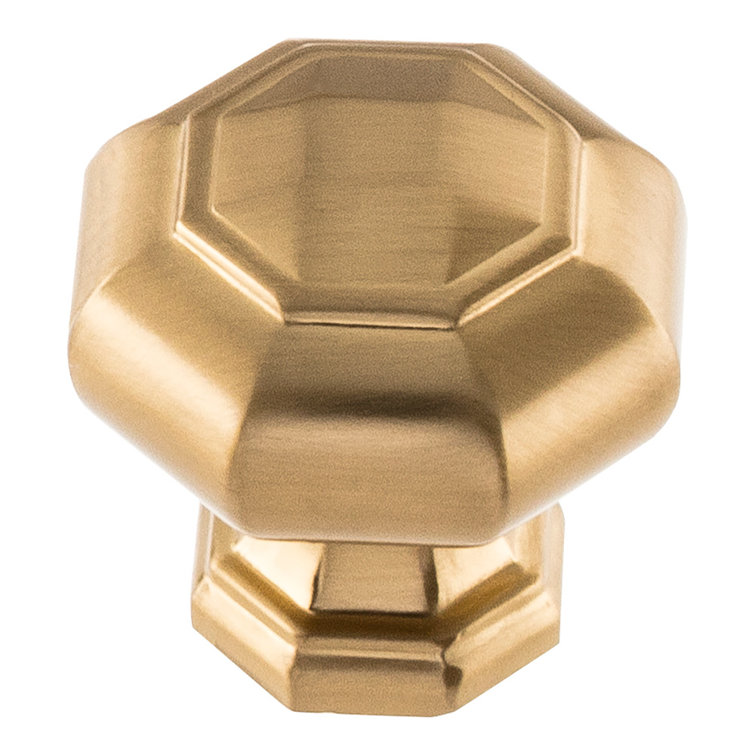Warm Brass Round Knob with Mounting Hardware